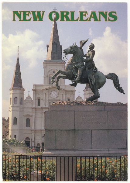 Postcard General Andrew Jackson Statue New Orleans LA