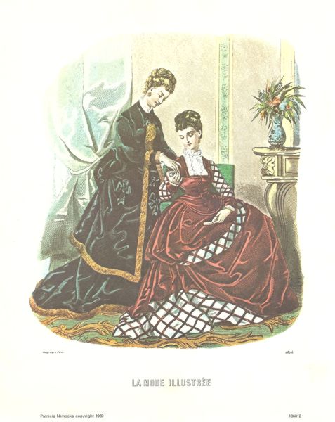 La Mode Illustree French Fashion Print of 1874 magazine